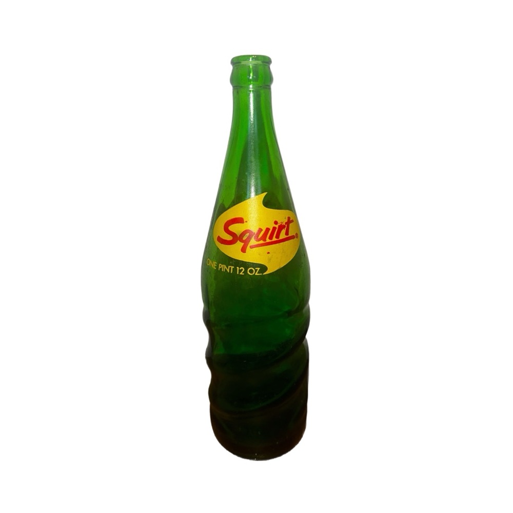Vintage Squirt Green Glass Soda Pop Bottle 12 oz